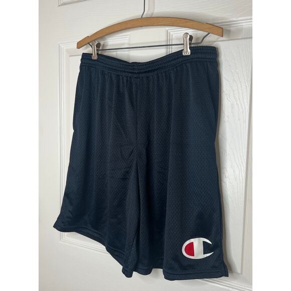 Champion Men's Navy Blue Athletic Casual Mesh Shorts 100% Polyester Size Large - Picture 3 of 11